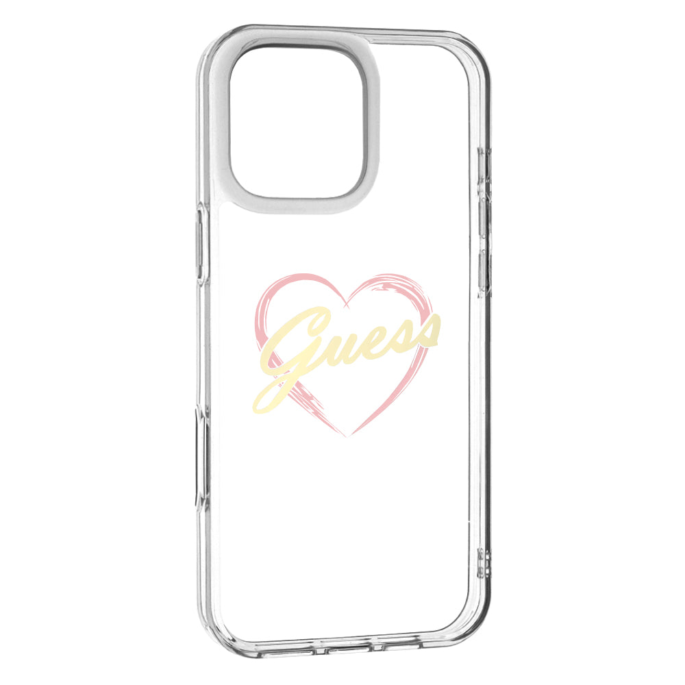 Futrola za Apple iPhone 16 Pro, Guess, IML Heart, Transparentna