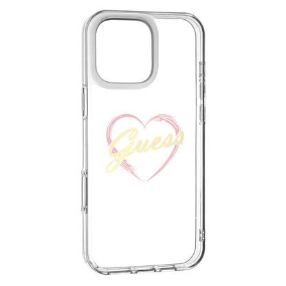 Futrola za Apple iPhone 16 Pro, Guess, IML Heart, Transparentna