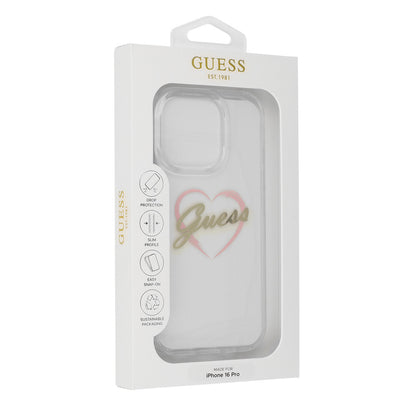 Futrola za Apple iPhone 16 Pro, Guess, IML Heart, Transparentna