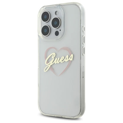 Futrola za Apple iPhone 16 Pro, Guess, IML Heart, Transparentna
