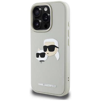 Futrola za Apple iPhone 16 Pro, Karl Lagerfeld, 3D Rubber Karl & Choupette, Bež