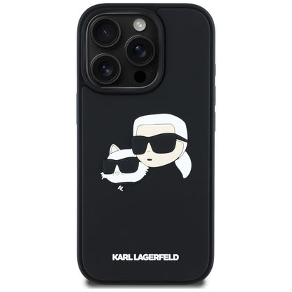 Futrola za Apple iPhone 16 Pro, Karl Lagerfeld, 3D Rubber Karl & Choupette, Crna