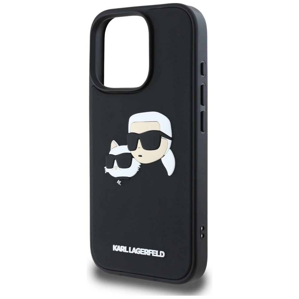Futrola za Apple iPhone 16 Pro, Karl Lagerfeld, 3D Rubber Karl & Choupette, Crna