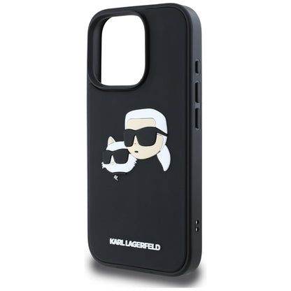 Futrola za Apple iPhone 16 Pro, Karl Lagerfeld, 3D Rubber Karl & Choupette, Crna