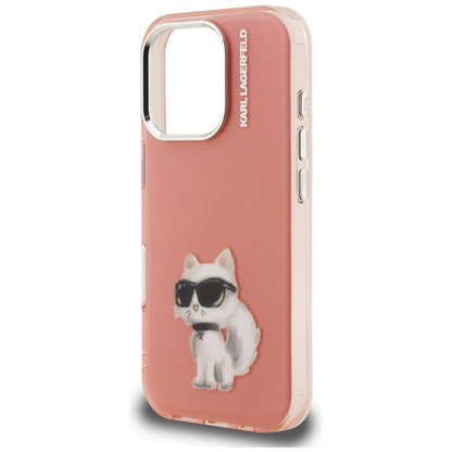 Futrola za Apple iPhone 16 Pro, Karl Lagerfeld, IML Aquarelle Logo Choupette, Roze