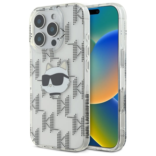 Futrola za Apple iPhone 16 Pro, Karl Lagerfeld, IML Luxury Electroplated Choupette's Head, Transparentna
