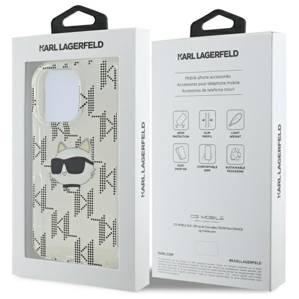 Futrola za Apple iPhone 16 Pro, Karl Lagerfeld, IML Luxury Electroplated Choupette's Head, Transparentna