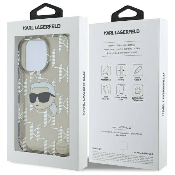 Futrola za Apple iPhone 16 Pro, Karl Lagerfeld, IML Luxury Electroplated Karl's Head, Crna