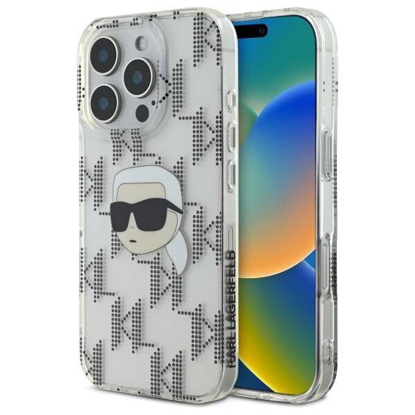 Futrola za Apple iPhone 16 Pro, Karl Lagerfeld, IML Luxury Electroplated Karl's Head, Transparentna