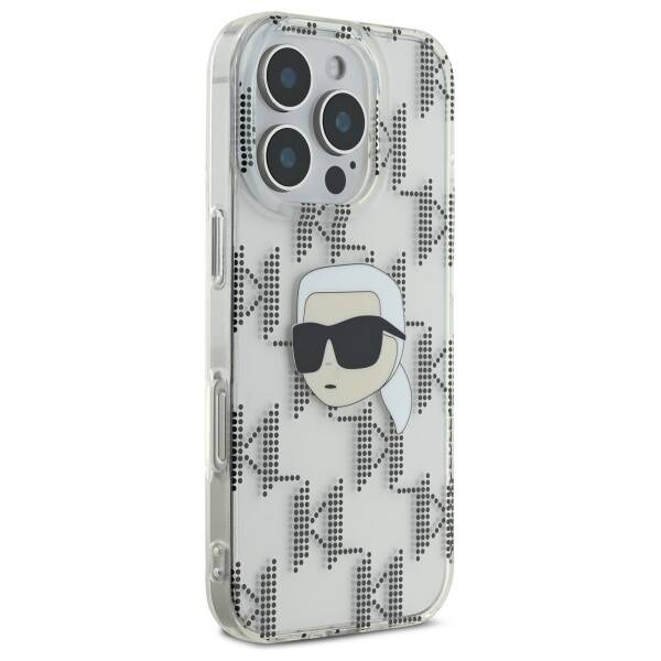 Futrola za Apple iPhone 16 Pro, Karl Lagerfeld, IML Luxury Electroplated Karl's Head, Transparentna
