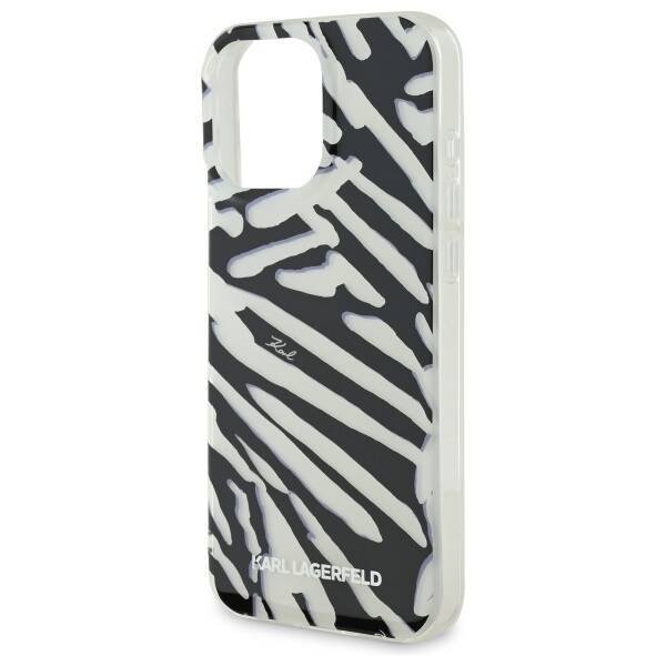 Futrola za Apple iPhone 16 Pro, Karl Lagerfeld, IML Luxury Zebra Pattern with Strap, Crna