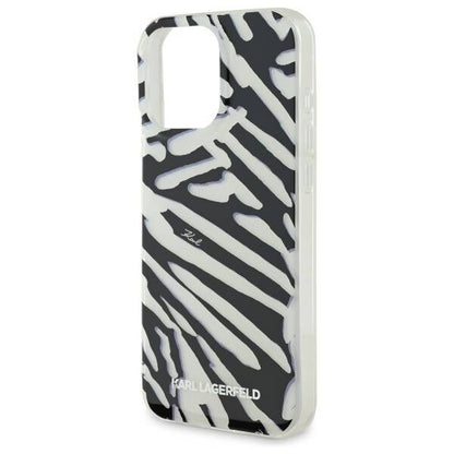 Futrola za Apple iPhone 16 Pro, Karl Lagerfeld, IML Luxury Zebra Pattern with Strap, Crna