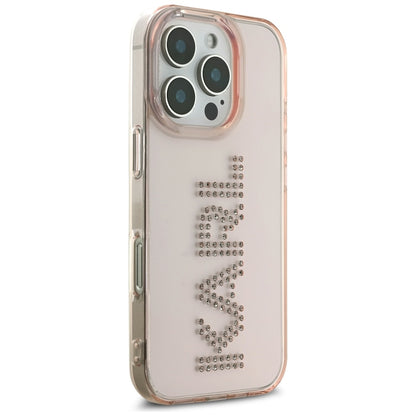 Futrola za Apple iPhone 16 Pro, Karl Lagerfeld, IML Rhinestones Pink Logo, Roze