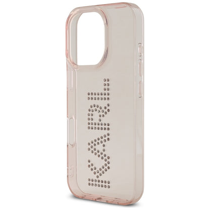Futrola za Apple iPhone 16 Pro, Karl Lagerfeld, IML Rhinestones Pink Logo, Roze
