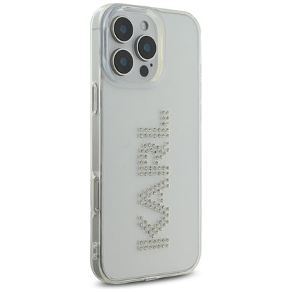 Futrola za Apple iPhone 16 Pro, Karl Lagerfeld, IML Rhinestones Transparent Logo, Transparentna