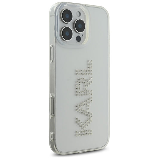 Futrola za Apple iPhone 16 Pro, Karl Lagerfeld, IML Rhinestones Transparent Logo, Transparentna
