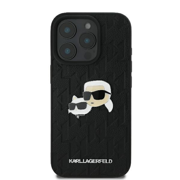 Futrola za Apple iPhone 16 Pro, Karl Lagerfeld, Monogram Karl & Choupette's Heads, Crna