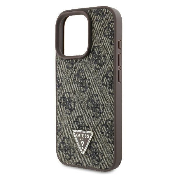 Futrola za Apple iPhone 16 Pro Max, Guess, Crossbody 4G Triangle Strass, Braon