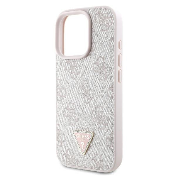 Futrola za Apple iPhone 16 Pro Max, Guess, Crossbody 4G Triangle Strass, Roze
