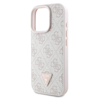 Futrola za Apple iPhone 16 Pro Max, Guess, Crossbody 4G Triangle Strass, Roze