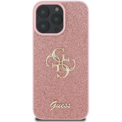 Futrola za Apple iPhone 16 Pro Max, Guess, Fixed Glitter Big 4G, Roze