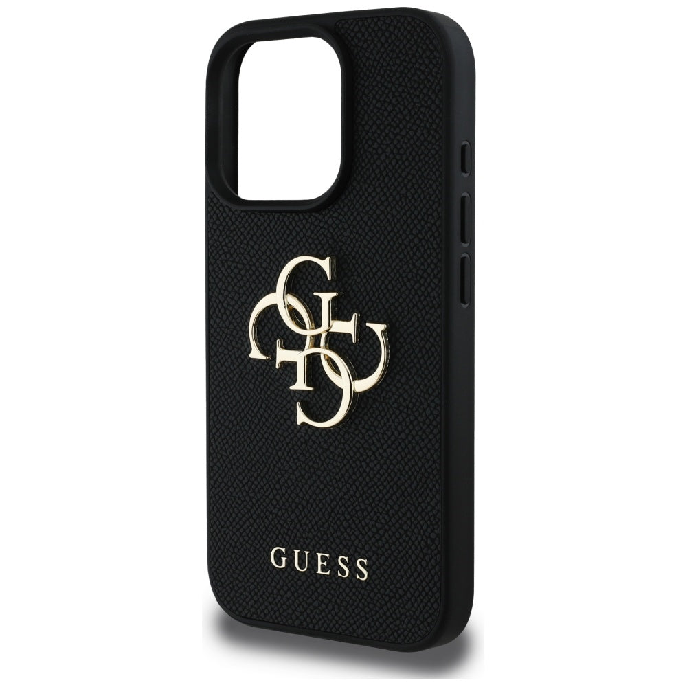 Futrola za Apple iPhone 16 Pro Max, Guess, Grained Big 4G Logo Small Classic Logo, Crna