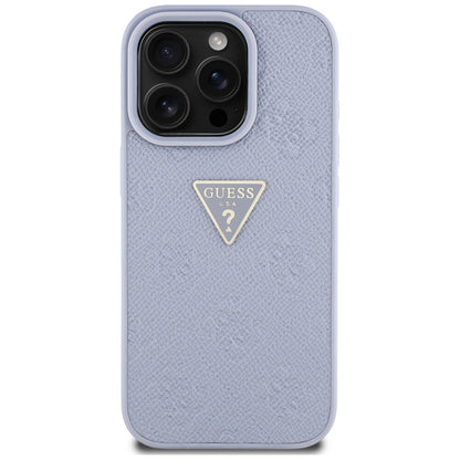 Futrola za Apple iPhone 16 Pro Max, Guess, Hot Stamp 4G Pattern Triangle Logo, Svetlo Ljubičasta