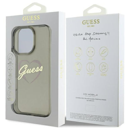 Futrola za Apple iPhone 16 Pro Max, Guess, IML Heart, Crna
