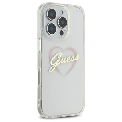 Futrola za Apple iPhone 16 Pro Max, Guess, IML Heart, Transparentna