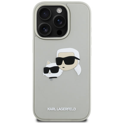 Futrola za Apple iPhone 16 Pro Max, Karl Lagerfeld, 3D Rubber Karl & Choupette, Bež