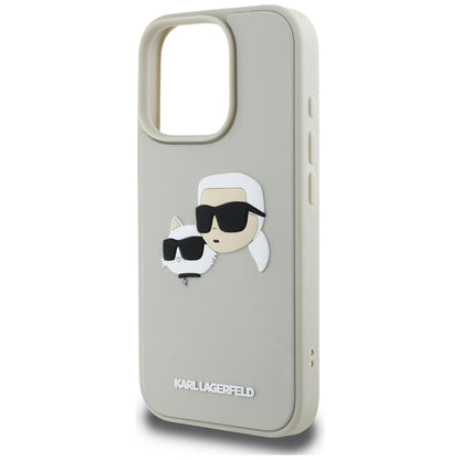 Futrola za Apple iPhone 16 Pro Max, Karl Lagerfeld, 3D Rubber Karl & Choupette, Bež