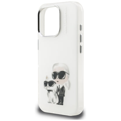 Futrola za Apple iPhone 16 Pro Max, Karl Lagerfeld, IML Aquarelle Logo Karl & Choupette, Bela
