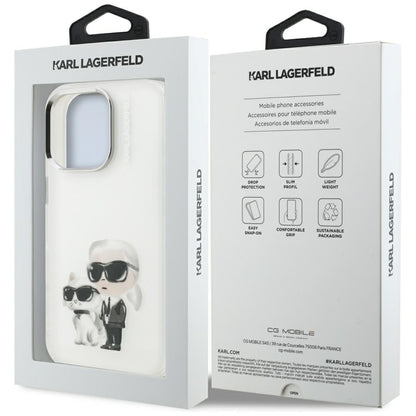 Futrola za Apple iPhone 16 Pro Max, Karl Lagerfeld, IML Aquarelle Logo Karl & Choupette, Bela