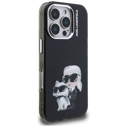 Futrola za Apple iPhone 16 Pro Max, Karl Lagerfeld, IML Aquarelle Logo Karl & Choupette, Crna