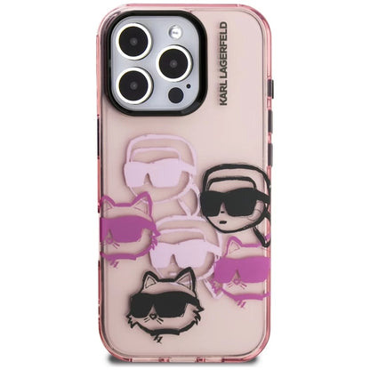 Futrola za Apple iPhone 16 Pro Max, Karl Lagerfeld, IML Luxury Multi Head Pattern, Roze
