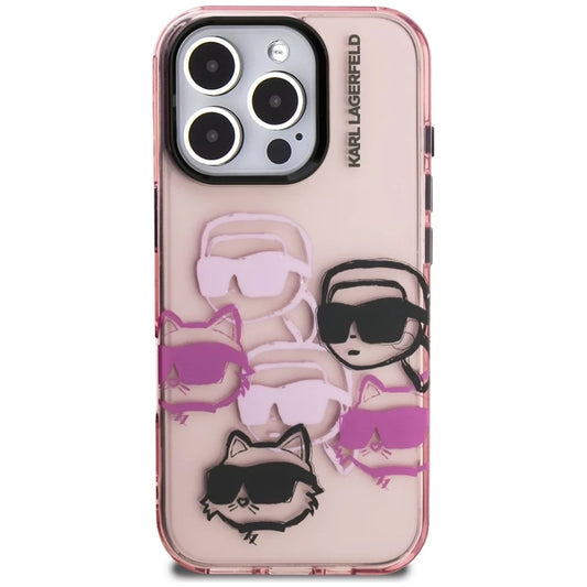 Futrola za Apple iPhone 16 Pro Max, Karl Lagerfeld, IML Luxury Multi Head Pattern, Roze