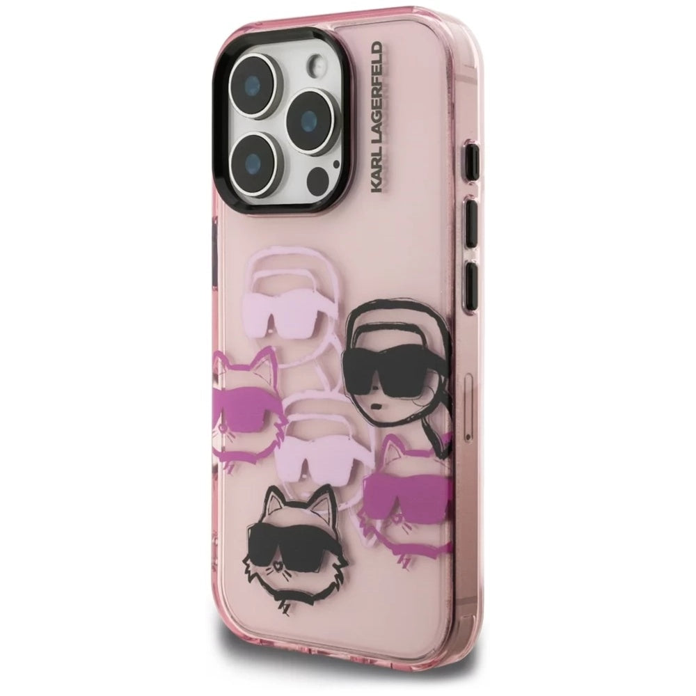 Futrola za Apple iPhone 16 Pro Max, Karl Lagerfeld, IML Luxury Multi Head Pattern, Roze