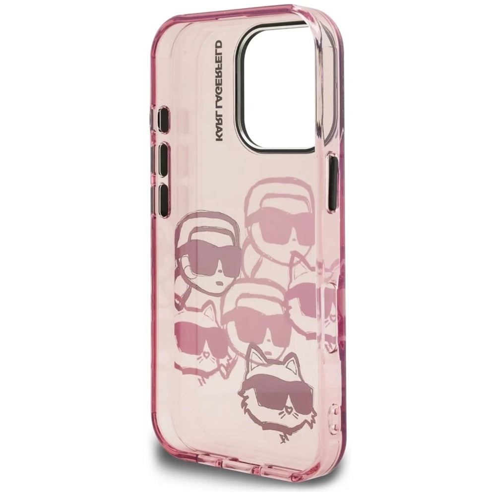 Futrola za Apple iPhone 16 Pro Max, Karl Lagerfeld, IML Luxury Multi Head Pattern, Roze