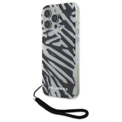 Futrola za Apple iPhone 16 Pro Max, Karl Lagerfeld, IML Luxury Zebra Pattern with Strap, Crna