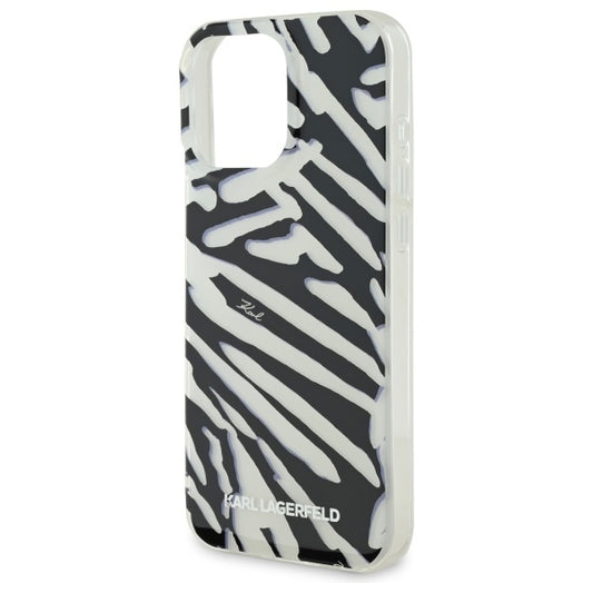 Futrola za Apple iPhone 16 Pro Max, Karl Lagerfeld, IML Luxury Zebra Pattern with Strap, Crna