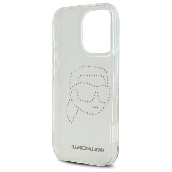 Futrola za Apple iPhone 16 Pro Max, Karl Lagerfeld, IML Rhinestones Karl's Head, Transparentna