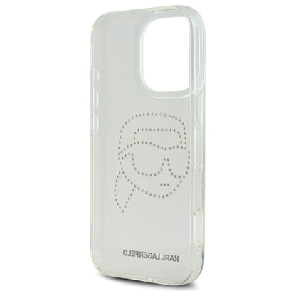 Futrola za Apple iPhone 16 Pro Max, Karl Lagerfeld, IML Rhinestones Karl's Head, Transparentna