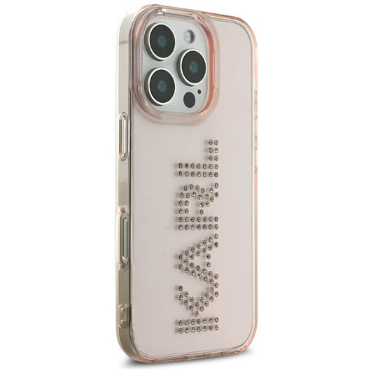 Futrola za Apple iPhone 16 Pro Max, Karl Lagerfeld, IML Rhinestones Pink Logo, Roze