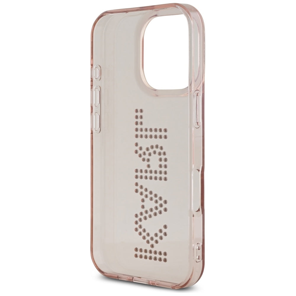 Futrola za Apple iPhone 16 Pro Max, Karl Lagerfeld, IML Rhinestones Pink Logo, Roze