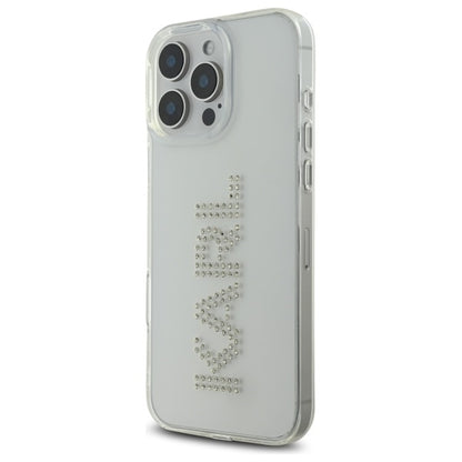 Futrola za Apple iPhone 16 Pro Max, Karl Lagerfeld, IML Rhinestones Transparent Logo, Transparentna