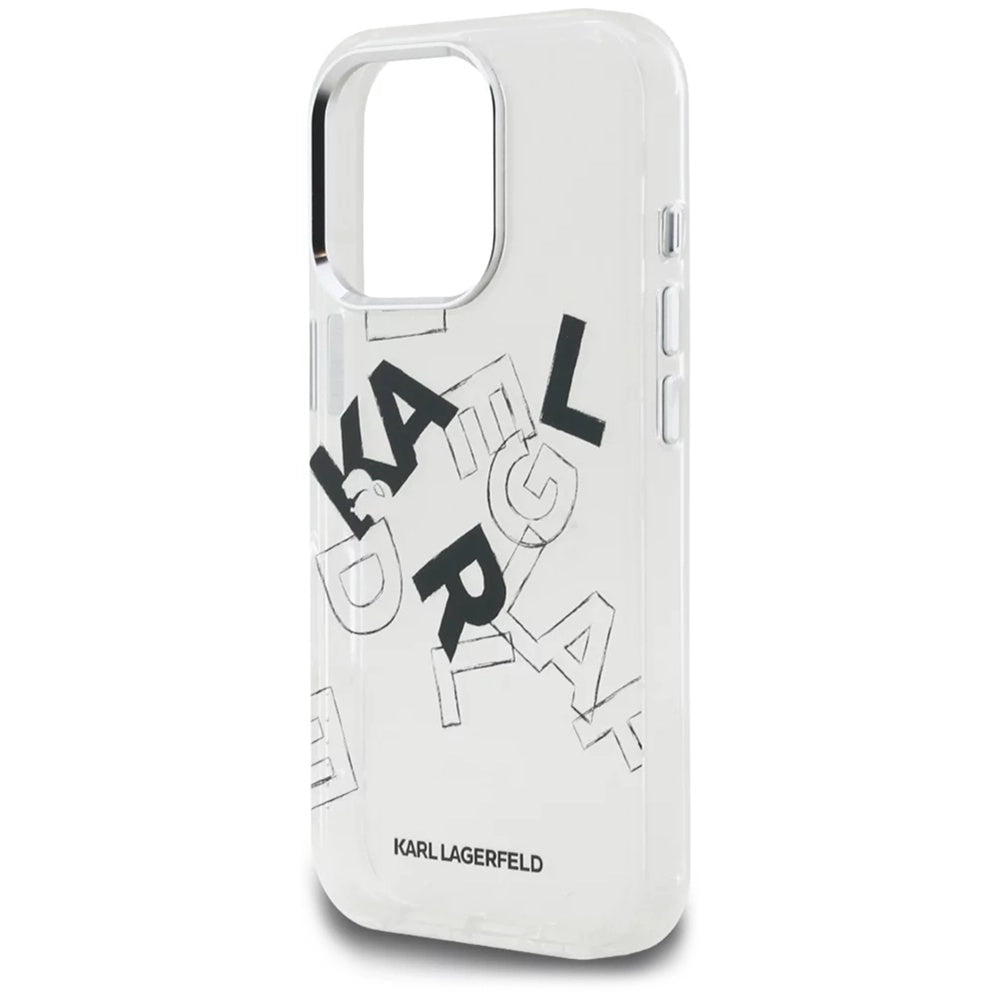 Futrola za Apple iPhone 16 Pro Max, Karl Lagerfeld, IML Sketched Graphic Logo, Transparentna