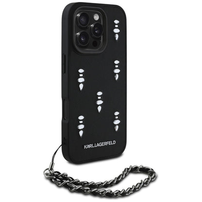 Futrola za Apple iPhone 16 Pro Max, Karl Lagerfeld, Saffiano Crystals & Charm, Crna