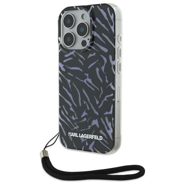 Futrola za Apple iPhone 16 Pro Max, Karl Lagerfeld, Zebra with Cord Strap, Ljubičasta