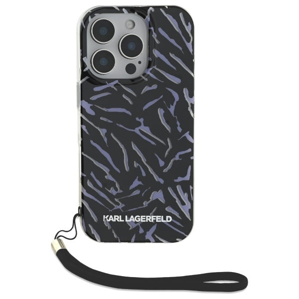 Futrola za Apple iPhone 16 Pro Max, Karl Lagerfeld, Zebra with Cord Strap, Ljubičasta
