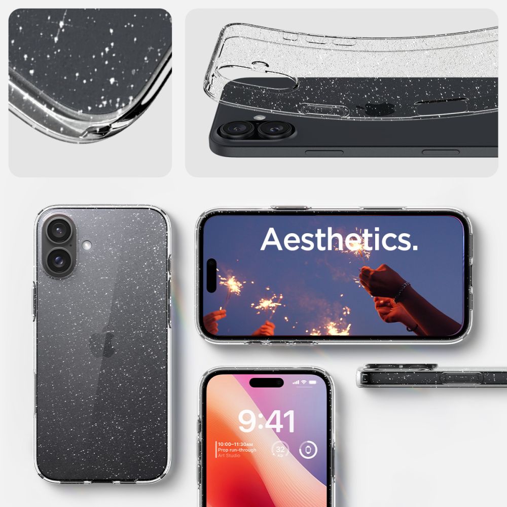 Futrola za Apple iPhone 16, Spigen, Liquid Crystal Glitter, Providna ACS08192